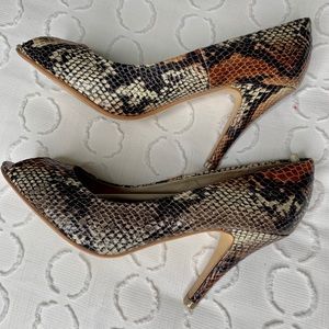 Chinese Laundry Brown Multi Open Toe Pump